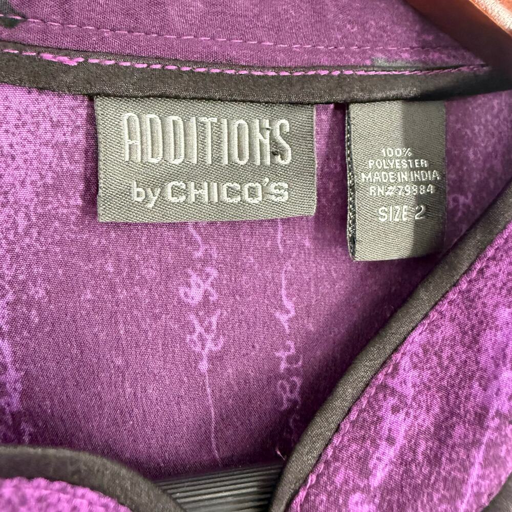 NEW NWOT Additions by Chicos Sz LARGE 2 Japanese Asian Blouse Shirt Top Artsy - Picture 3 of 9